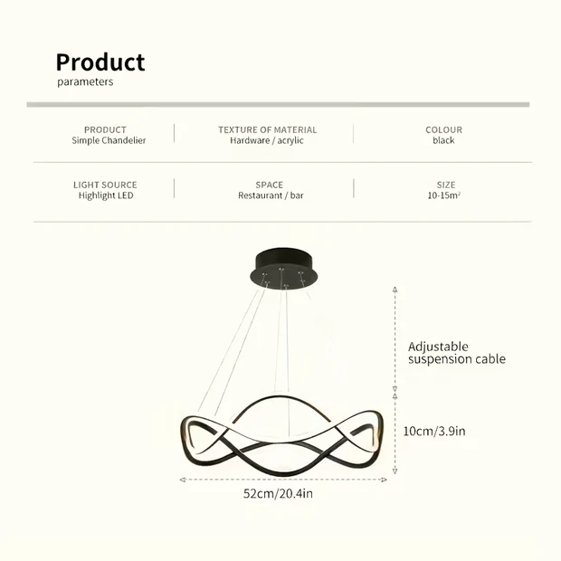 Ezgi Siyah Modern Ultra Süper Beyaz Ledli Avize Ezgi Siyah Modern Ultra Süper Beyaz Ledli Avize