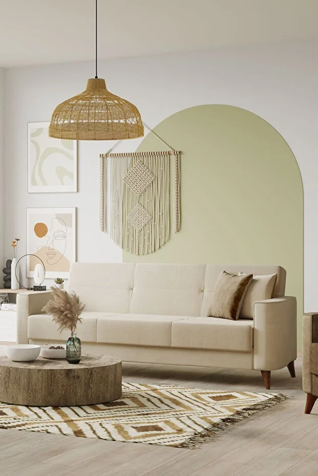 Star Üçlü Kanepe Yataklı/sandıklı - Krem