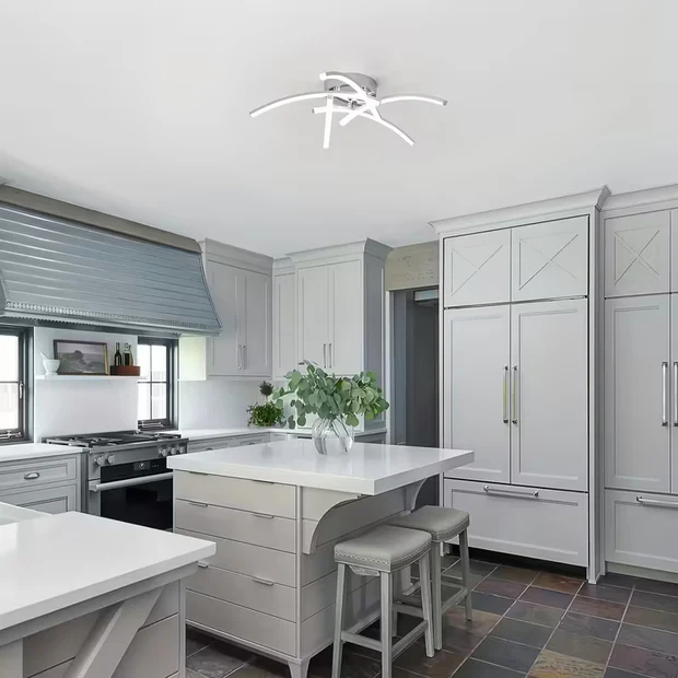 Hira Gri Modern Ultra Power Beyaz Ledli Plafonyer Led Avize