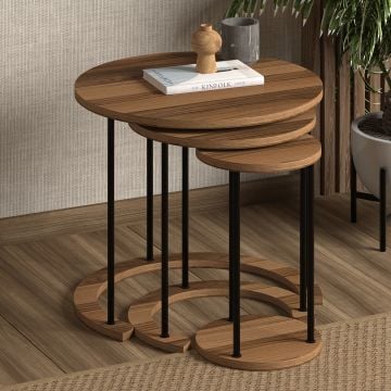 Axis 3’lü Zigon Sehpa –ceviz Axis 3’lü Zigon Sehpa –ceviz