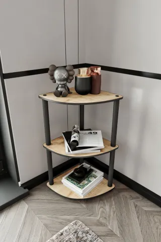 3 Katlı Dekoratif Köşe Kitaplık 3 Katlı Dekoratif Köşe Kitaplık