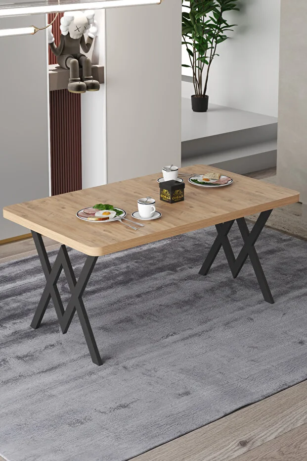 Parla Mutfak Yemek Masası W Metal Ayak 70x110 Mutfak Masası Yemek Masası Çalışma Masası