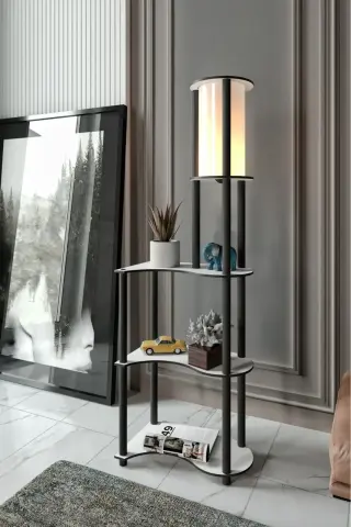 Estilo Dekoratif Raflı Lambader