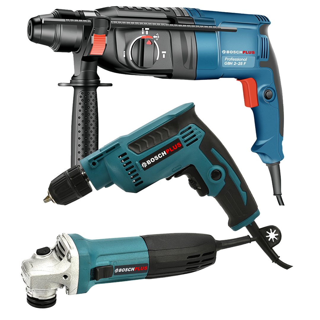 BoschPlus Elektrikli 3 lü Grup Set 10mm Vidalama + Gbh 2-28f Pnömatik Kırıcı DeliciKırıcı Delici + 125 Avuç Taşlama BoschPlus Elektrikli 3 lü Grup Set 10mm Vidalama + Gbh 2-28f Pnömatik Kırıcı DeliciKırıcı Delici + 125 Avuç Taşlama