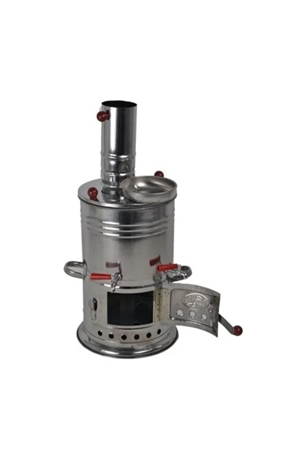 Zarif Iş Semaver Çift Musluk 3.5 Litre Odun Kömür Piknik Semaveri