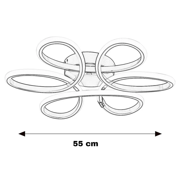 Nipul Siyah Modern Plafonyer Beyaz Işık Ledli Avize