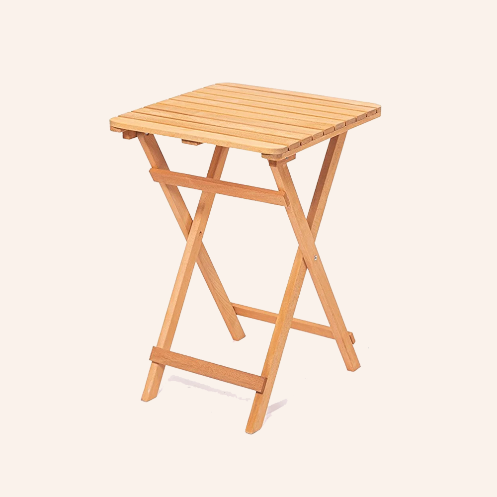 NS2 Ahşap İkili Bistro Balkon Takımı 2 Sandalye + Sehpalı