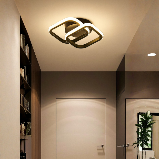 Tokyo Siyah Kare Beyaz Ledli Avize Tky-s-b-01