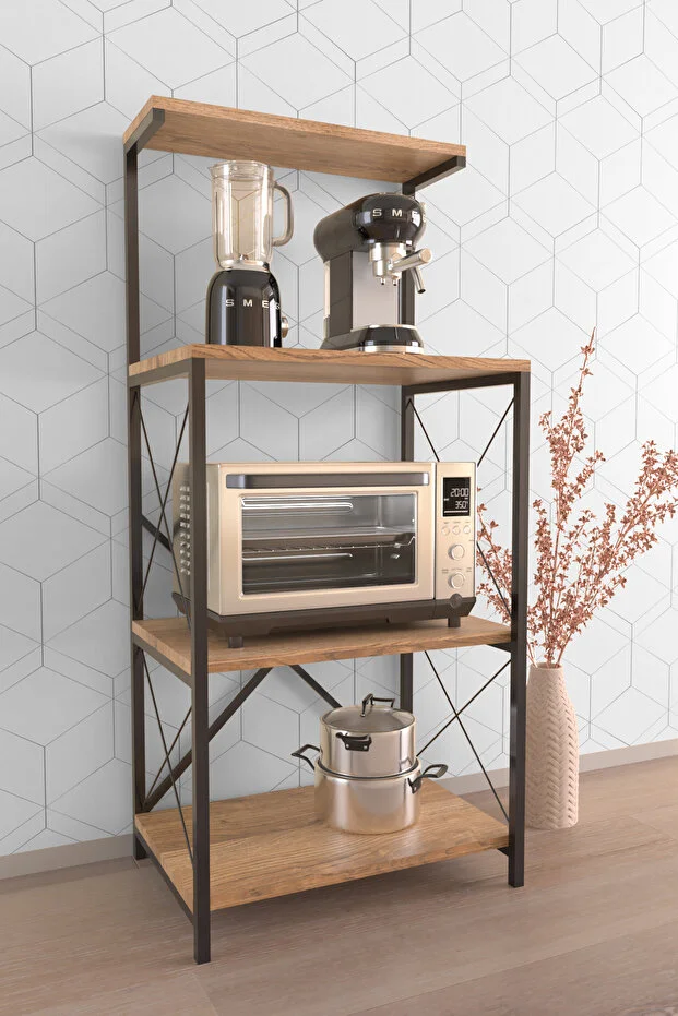 Mutfak Bangosu Çok Amaçlı Organizer Dolap – Ahşap