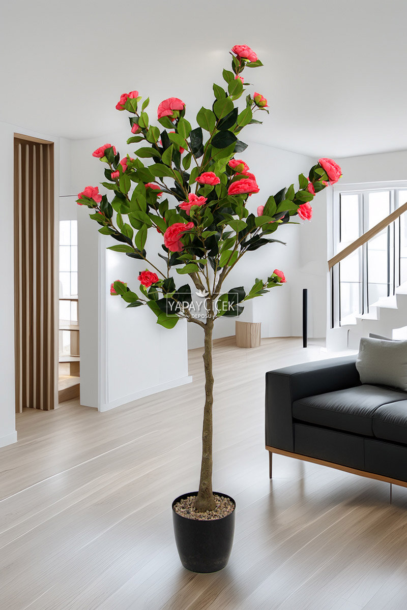 Yapay Premium Gül Ağacı 170 cm Pembe