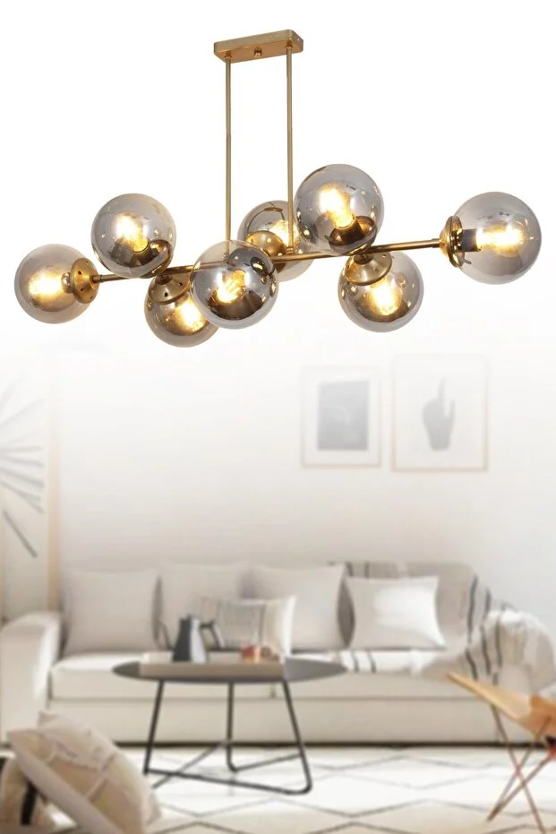 Jade Aura 8-Li Eskitme Avize – Füme Camlı