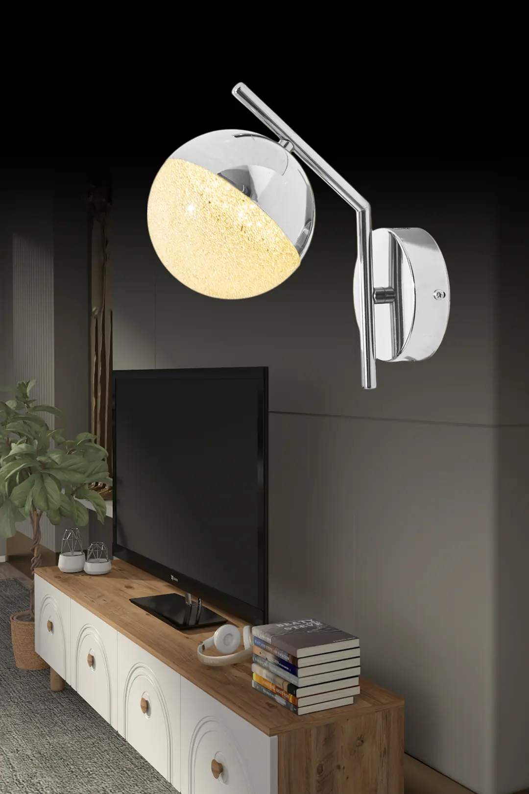 Valencia Krom 3 Renk Ledli Lüks Modern Tasarım Tekli Ledli Aplik