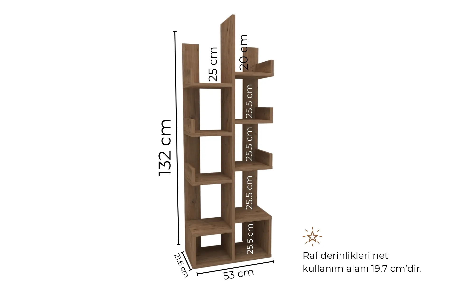 10 Bölmeli Raflı Kitaplık 10 Bölmeli Raflı Kitaplık