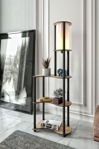 Estilo Dekoratif Raflı Lambader