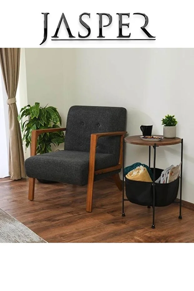 Jasper Latus Çift Katlı Altı Sepetli Yan Sehpa