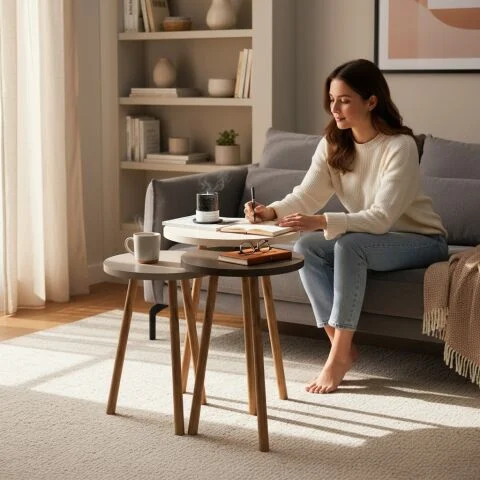 Rena Zigon Sehpa Krem Cappuccino Kahve Rena Zigon Sehpa Krem Cappuccino Kahve