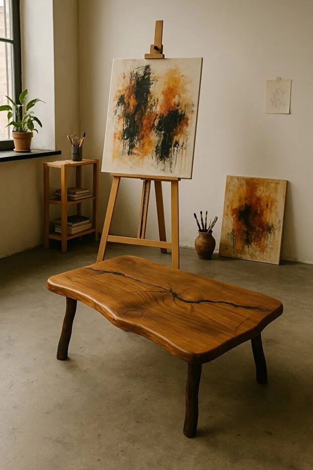 Doğal Ağaç Ceviz Serisi Orta Sehpa El Yapımı Ahşap