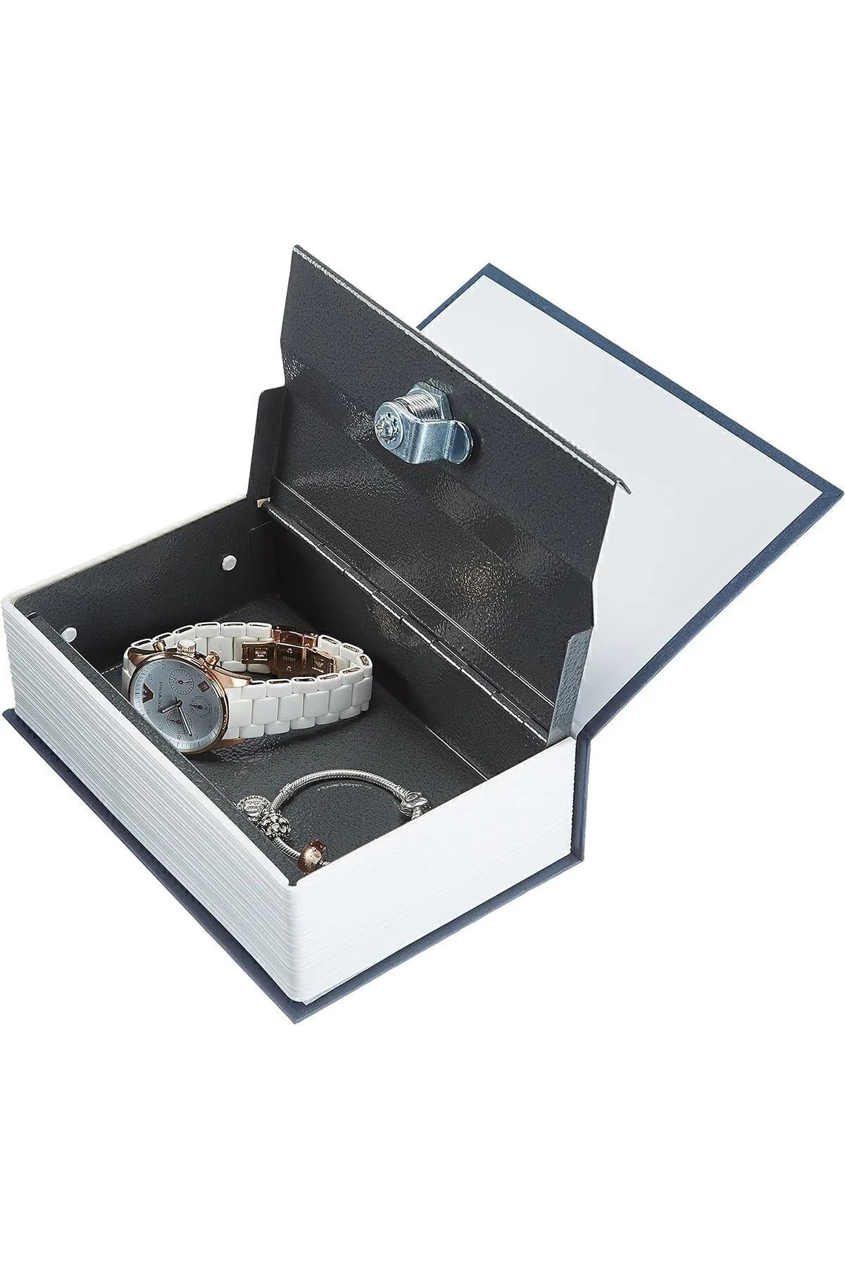 Kitap Görünümlü Anahtarlı Çelik Mini Kasa