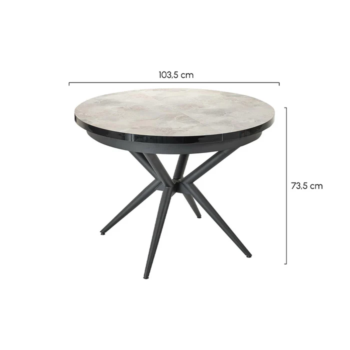 Fleksi Masa Takımı | Gri | Rubi Sandalye | Mensey Kumaş | 4 Sandalye