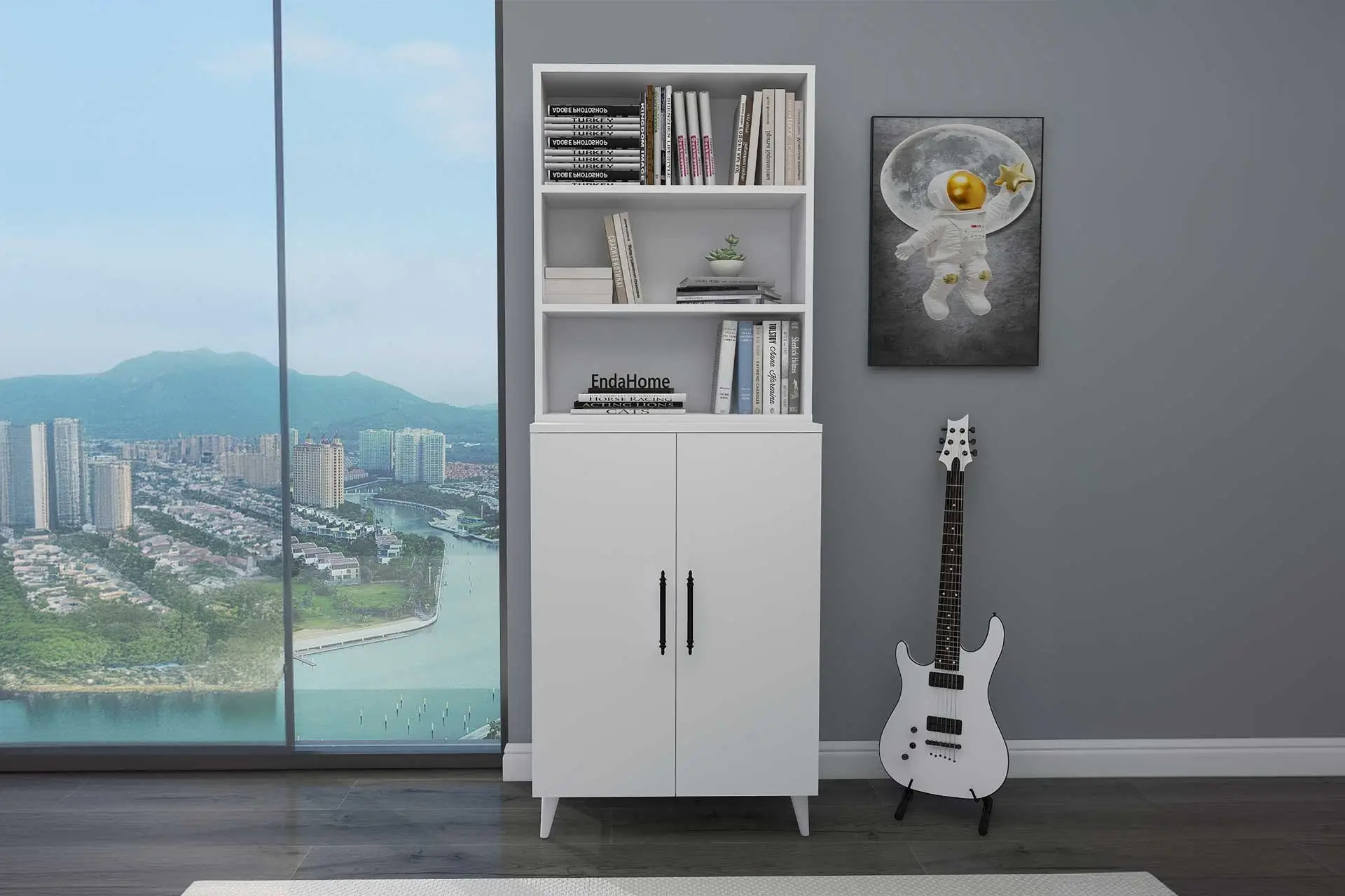 6 Raflı 2 Kapaklı Klasik Kitaplık