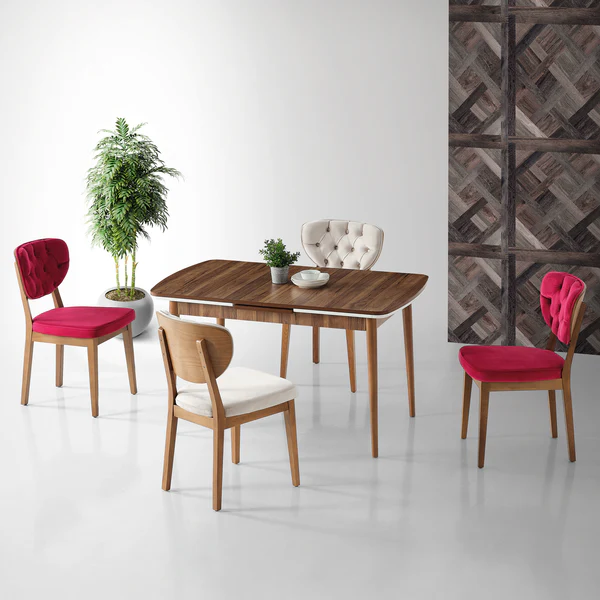 Milano Masa Takımı | Boston Sandalye | Babyface Kumaş | 4 Sandalye Milano Masa Takımı | Boston Sandalye | Babyface Kumaş | 4 Sandalye