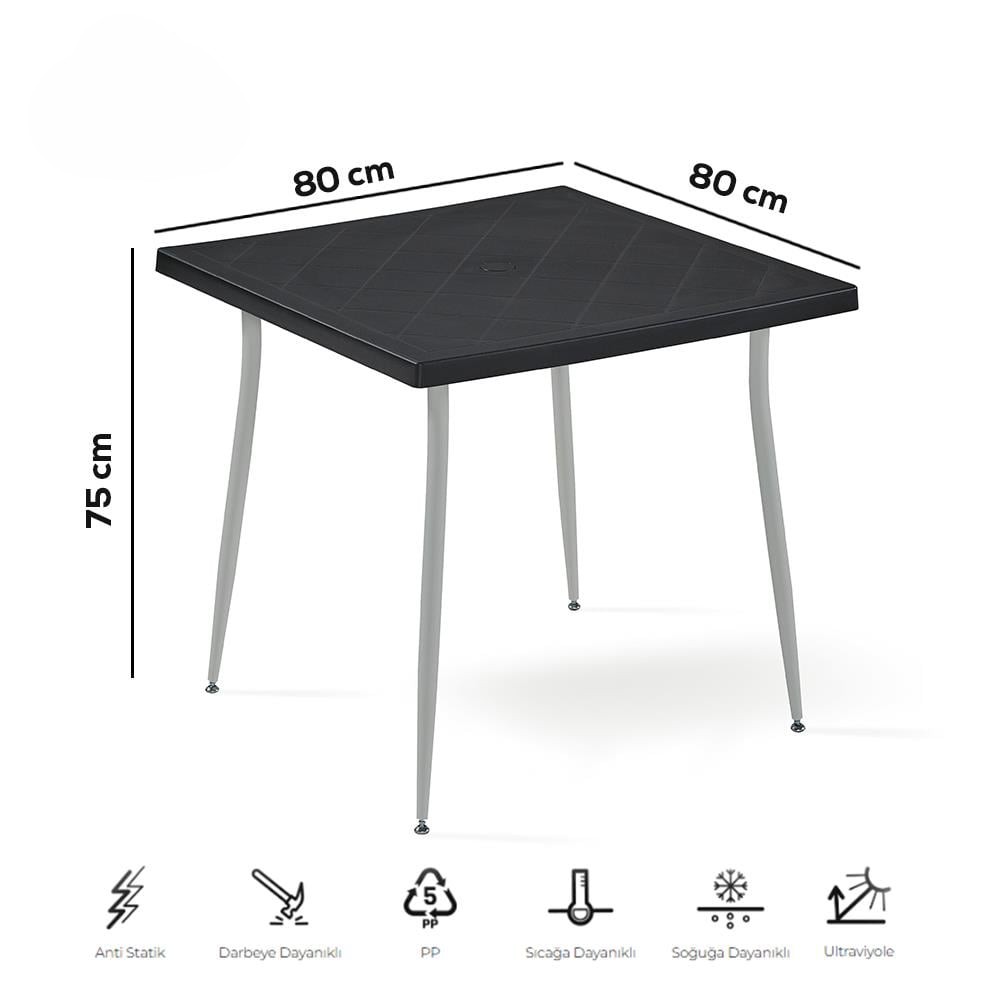 NS7 Masa Takımı 80x80 Masa + 4 Adet Renkli Sandalye