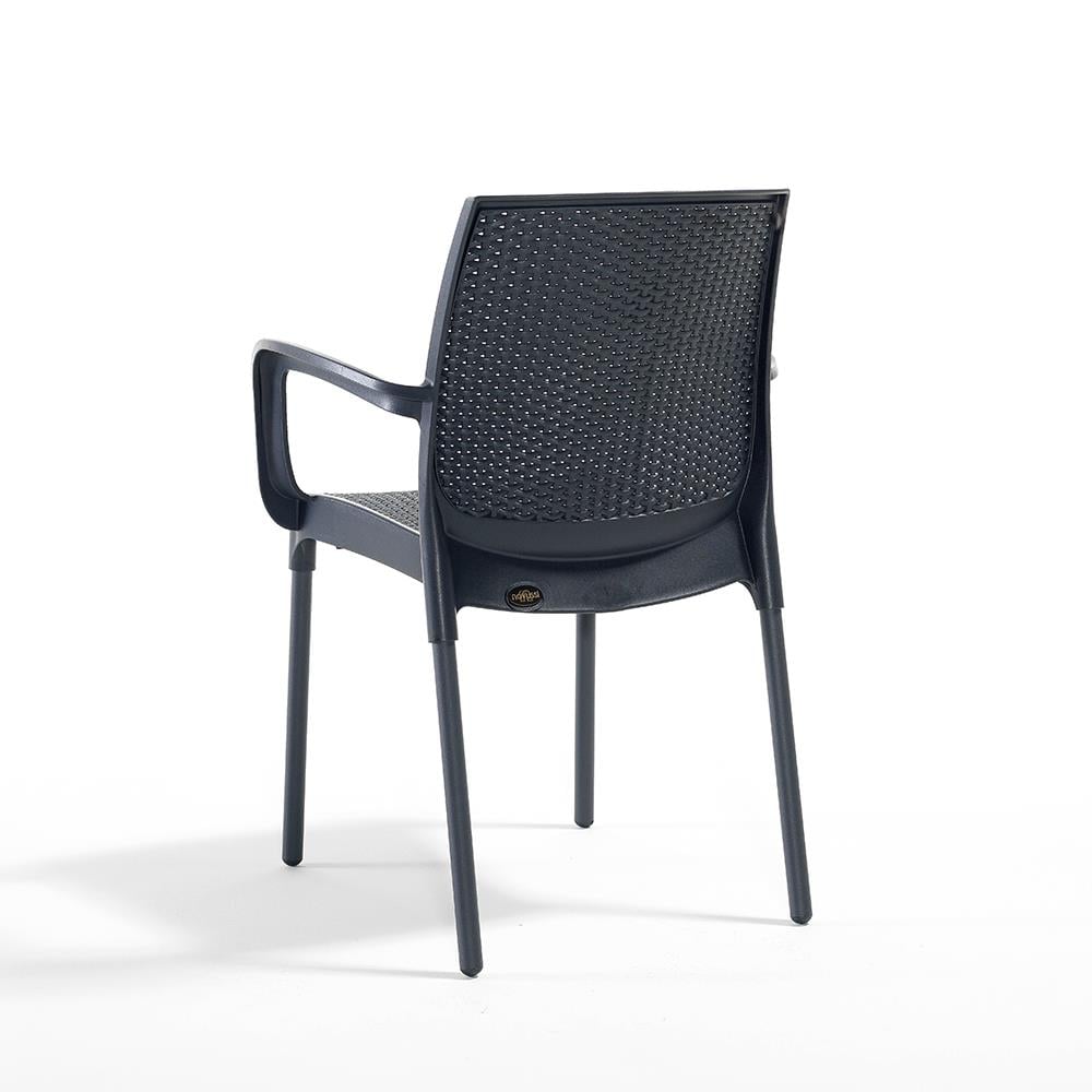 NS4 Rattan Masa Takımı 80x80 Masa + 4 Adet Rattan Sandalye