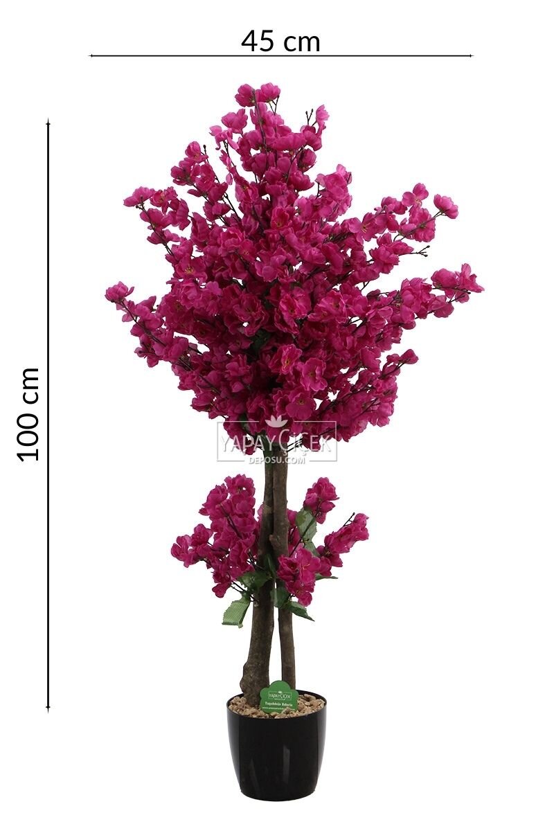 Saksıda Yapay 2 Gövdeli Bahar Dalı Ağacı 100 cm Mor Saksıda Yapay 2 Gövdeli Bahar Dalı Ağacı 100 cm Mor