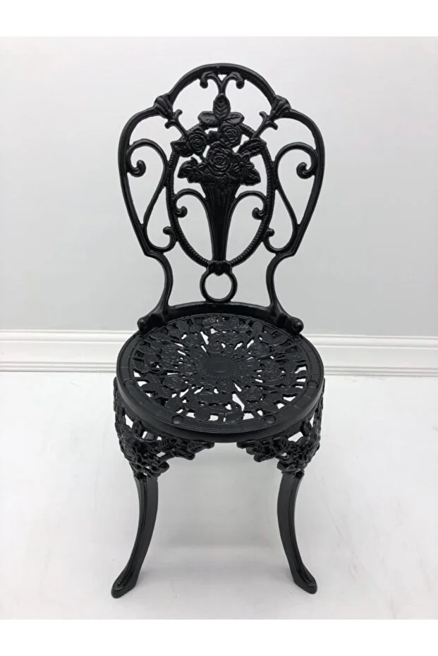 Alüminyum Döküm Ferforje Güllü Sandalye Kolsuz Model Alüminyum Döküm Ferforje Güllü Sandalye Kolsuz Model