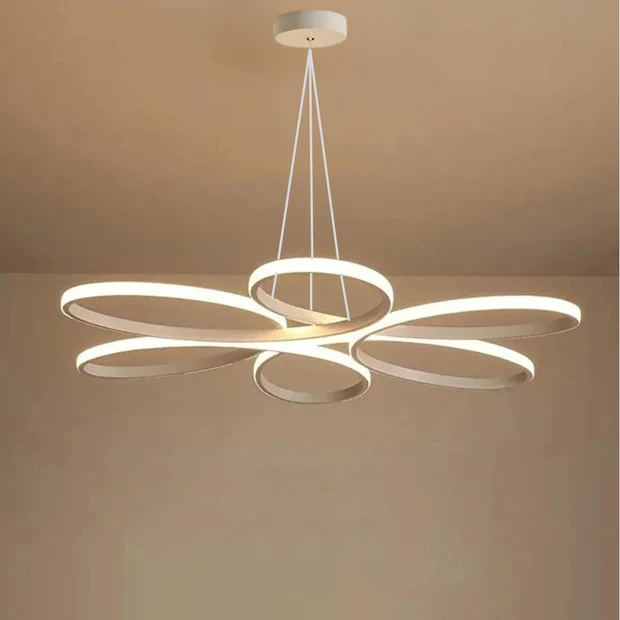 Nipul Beyaz Sarkıt Modern Ultra Süper 3 Renk Işıklı Ledli Avize