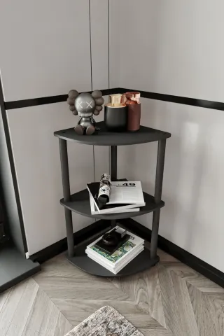 3 Katlı Dekoratif Köşe Kitaplık 3 Katlı Dekoratif Köşe Kitaplık