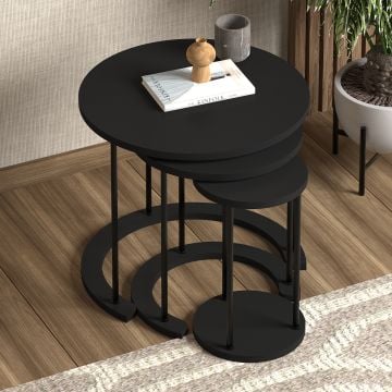 Axis 3’lü Zigon Sehpa – Siyah