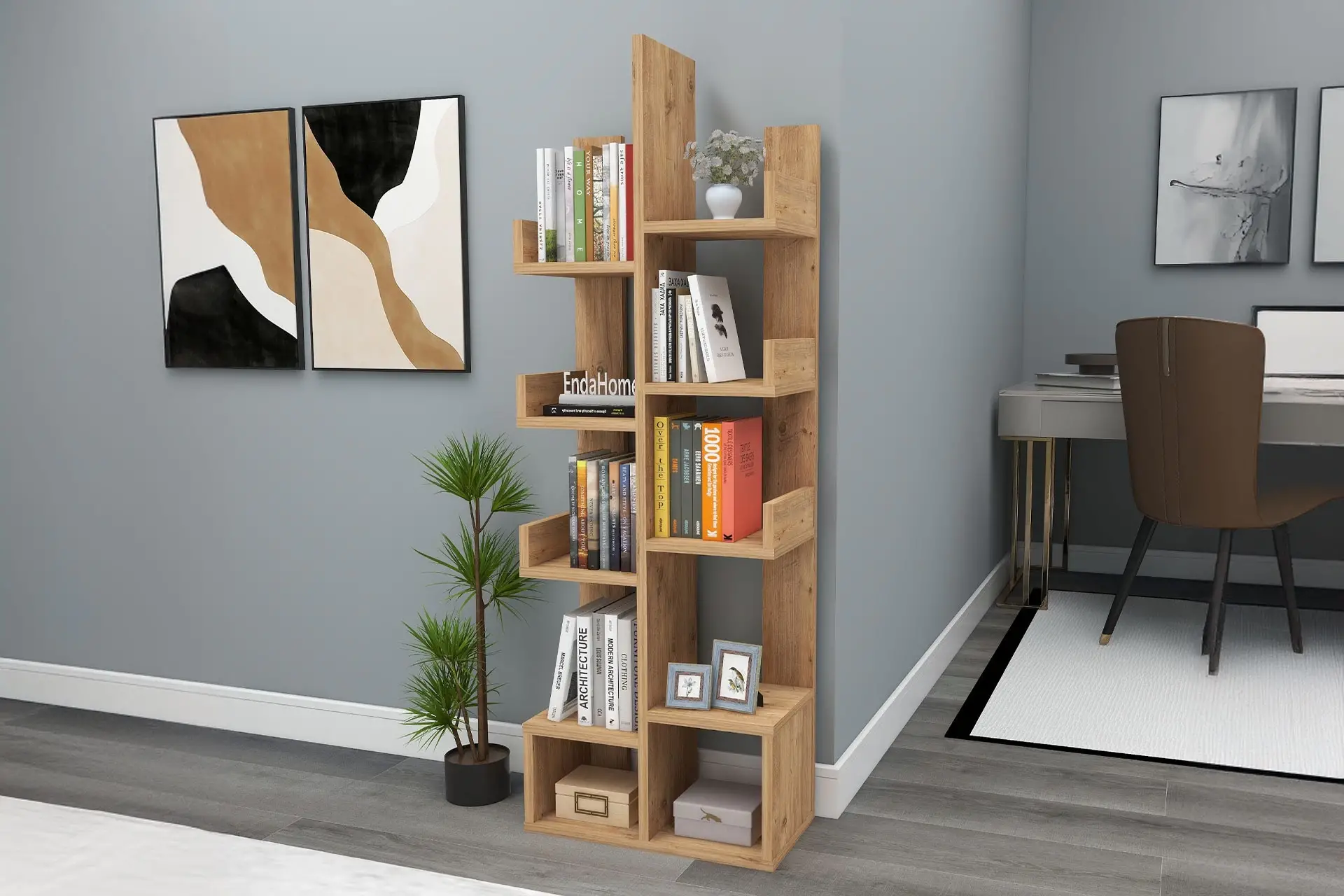 10 Bölmeli Raflı Kitaplık 10 Bölmeli Raflı Kitaplık