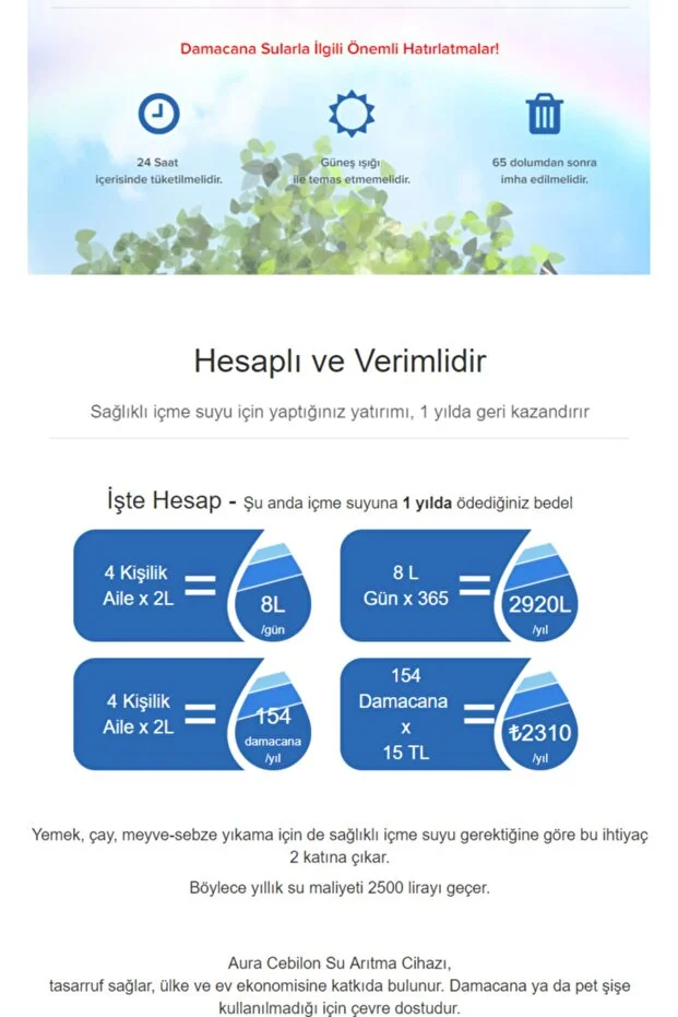 Aura Cebilon Silver Pompasız Su Arıtma Cihazı Aura Cebilon Silver Pompasız Su Arıtma Cihazı