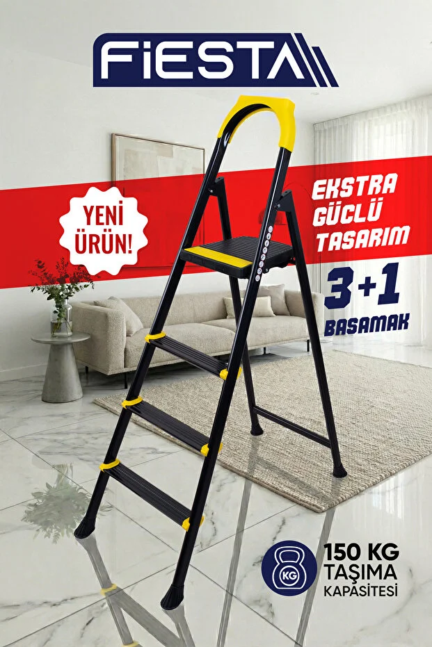 Nova 3+1 Metal Basamaklı EXTRA GÜÇLÜ ÖZEL TASARIM Pratik Merdiven Nova 3+1 Metal Basamaklı EXTRA GÜÇLÜ ÖZEL TASARIM Pratik Merdiven