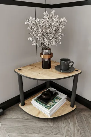 2 Katlı Dekoratif Köşe Kitaplık 2 Katlı Dekoratif Köşe Kitaplık