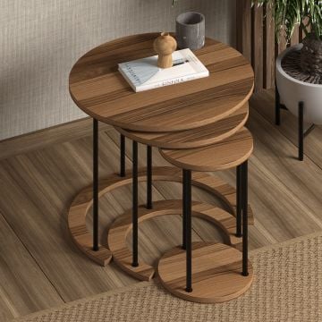 Axis 3’lü Zigon Sehpa –ceviz Axis 3’lü Zigon Sehpa –ceviz