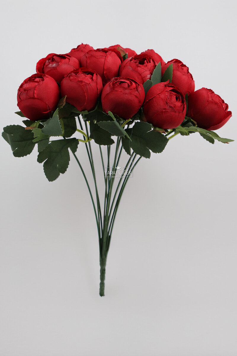 Yapay Çiçek 12li Şakayık Demeti 35 cm Kırmızı