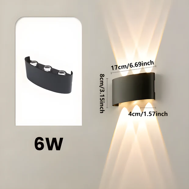 Proton 6W Siyah Çift Yönlü 3000K Günışığı Ledli Aplik