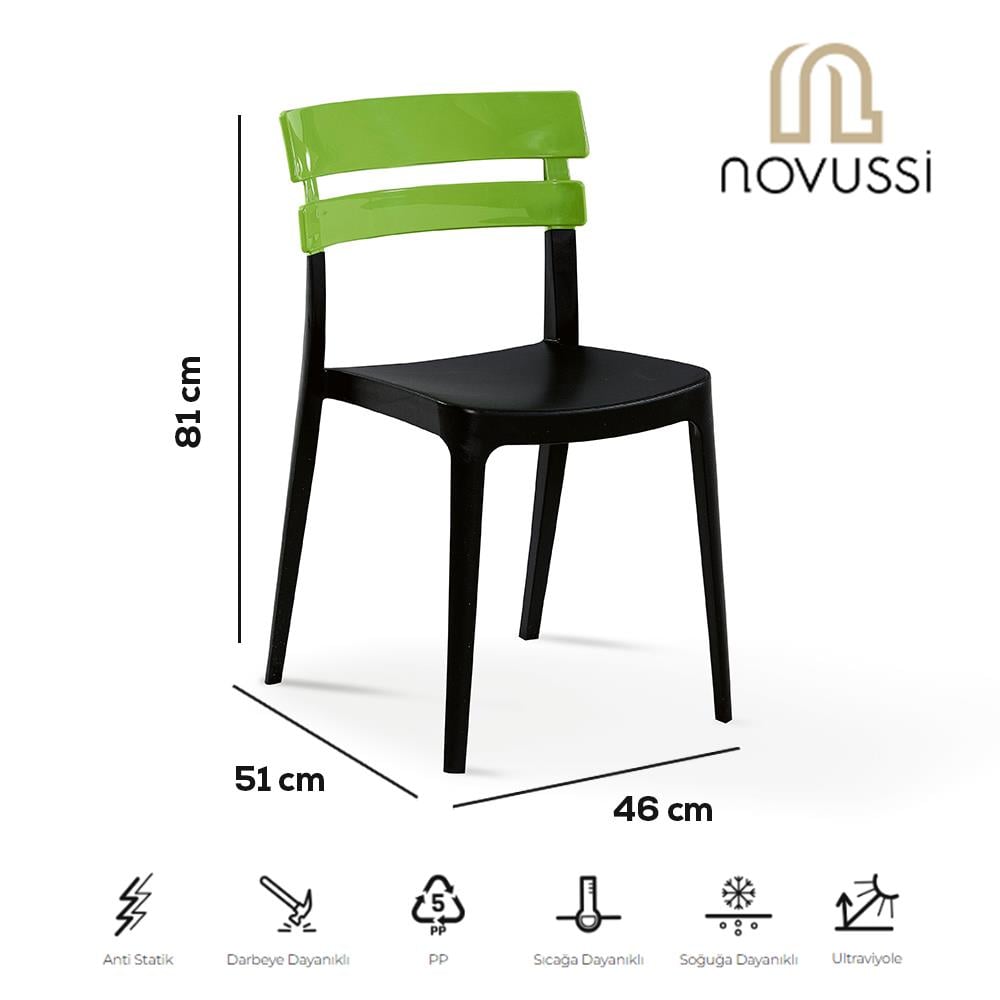 NS9 Masa Takımı 80x80 Masa + 4 Siyah Ayaklı Koltuk