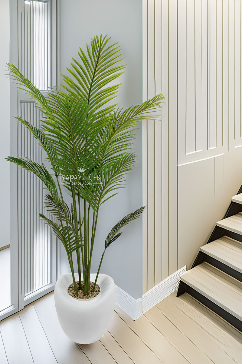 Yapay Ağaç Dinazor Yumurtası Saksıda Areka Palmiye Ağacı 205 cm Beyaz Yapay Ağaç Dinazor Yumurtası Saksıda Areka Palmiye Ağacı 205 cm Beyaz