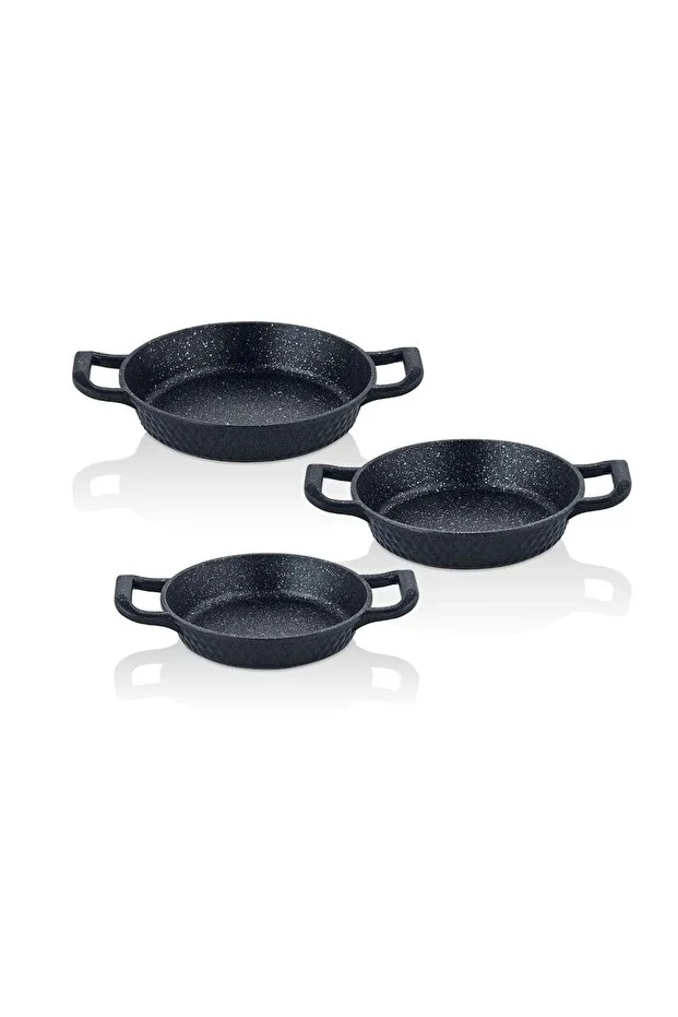 Triton 3 Parça Tava Seti Siyah Triton 3 Parça Tava Seti Siyah