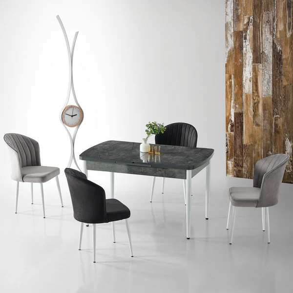 Aris Masa Takımı | Rubi Sandalye | Baybface Kumaş | 4 Sandalye Aris Masa Takımı | Rubi Sandalye | Baybface Kumaş | 4 Sandalye