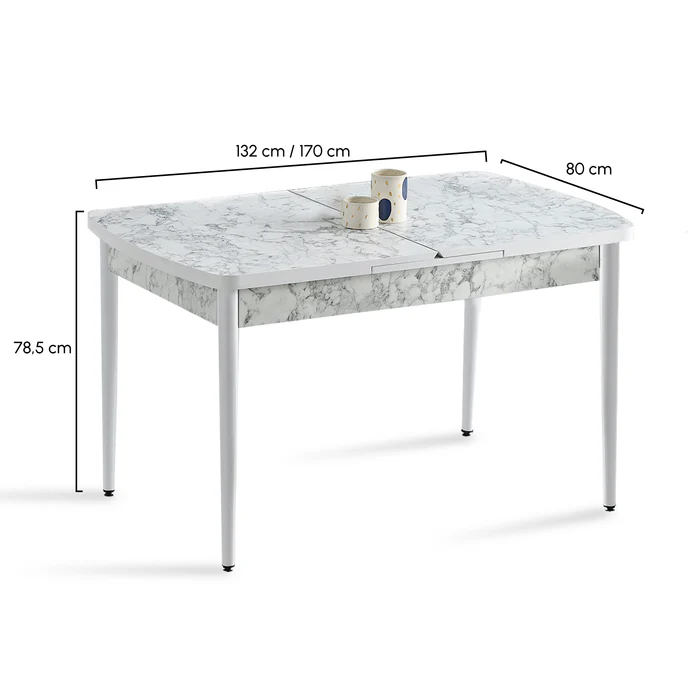 Carrara Masa Takımı | Rubi Sandalye | Baybface Kumaş | 4 Sandalye Carrara Masa Takımı | Rubi Sandalye | Baybface Kumaş | 4 Sandalye