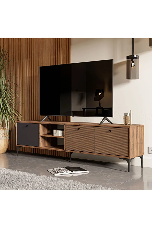 VisionLine TV Ünitesi – Antrasit & Kaplan VisionLine TV Ünitesi – Antrasit & Kaplan