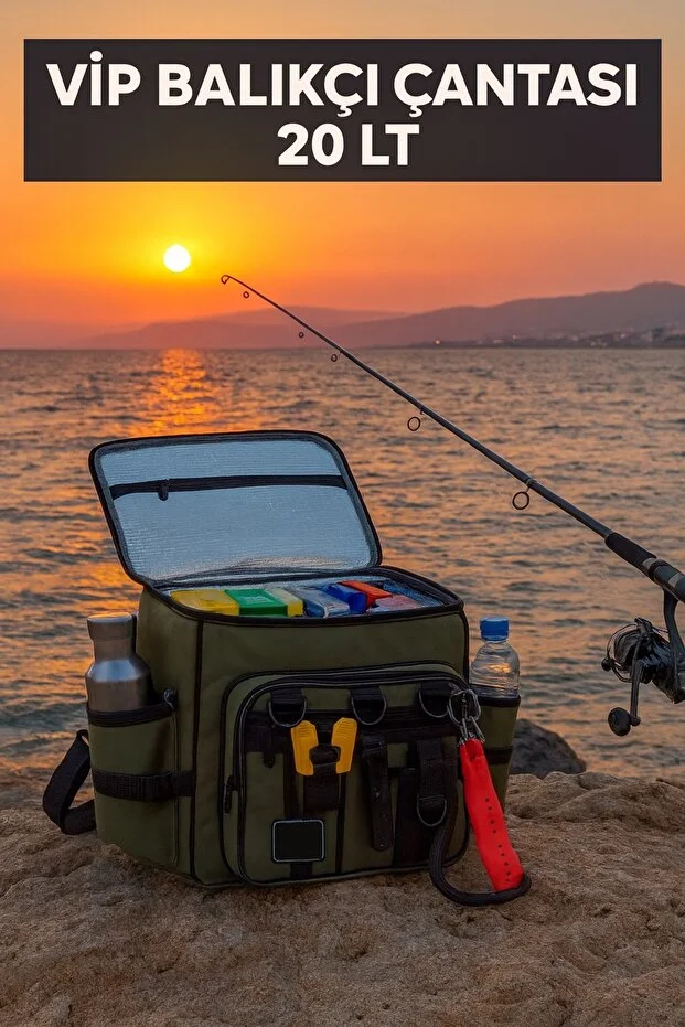 Balıkçı Çantası 20 LT– Suya Dayanıklı, Dayanıklı ve Kullanışlı Taşıma Çantası VİP Balıkçı Çantası 20 LT– Suya Dayanıklı, Dayanıklı ve Kullanışlı Taşıma Çantası VİP