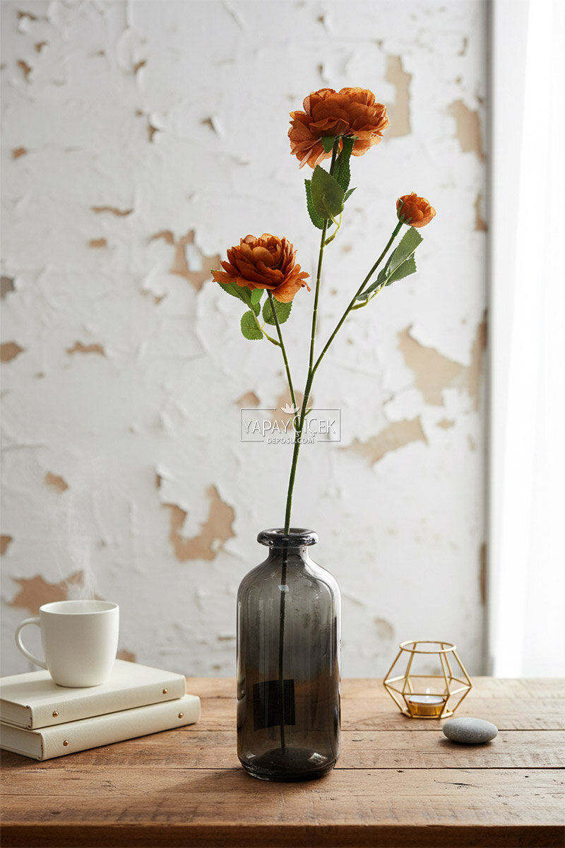 Yapay Çiçek Pastel 3 Adet Çöl Gülü 60 cm Kahverengi Yapay Çiçek Pastel 3 Adet Çöl Gülü 60 cm Kahverengi