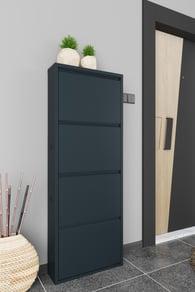 Dörtlü Metal Ayakkabılık Antrasit 