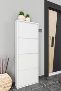 Dörtlü Metal Ayakkabılık Beyaz