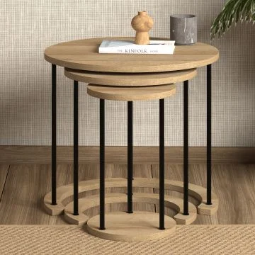 Axis 3’lü Zigon Sehpa –meşe Axis 3’lü Zigon Sehpa –meşe